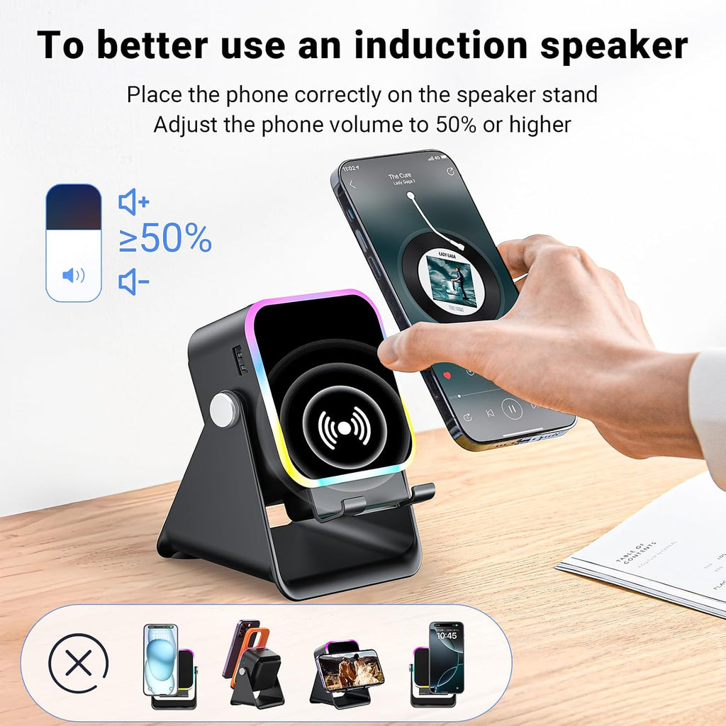 Wireless Induction Speaker Phone Stand
