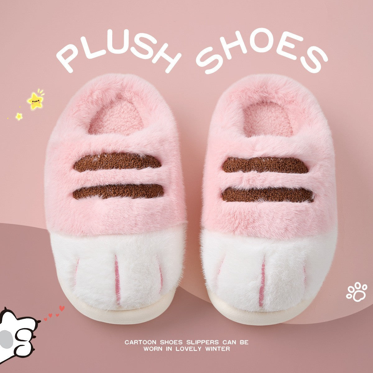 Cozy Cat Paw Slippers